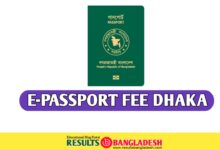 e-Passport Fee in dhaka